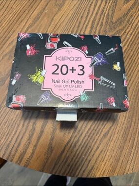 Kipozi 20+3 Nail Gel Polish Set - Black & Pink Box